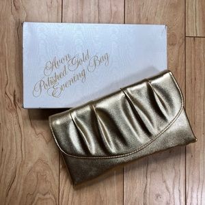 Vintage Avon Polished Gold Evening Bag in box